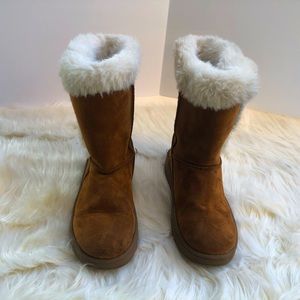 Girls S.O. Faux Fur UGG Style Snow Boots, Size 2